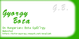 gyorgy bota business card